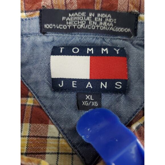 Tommy Jeans Mens Button Up Shirt Multicolor Size XL 100% Cotton Short Sleeve - Picture 6 of 12